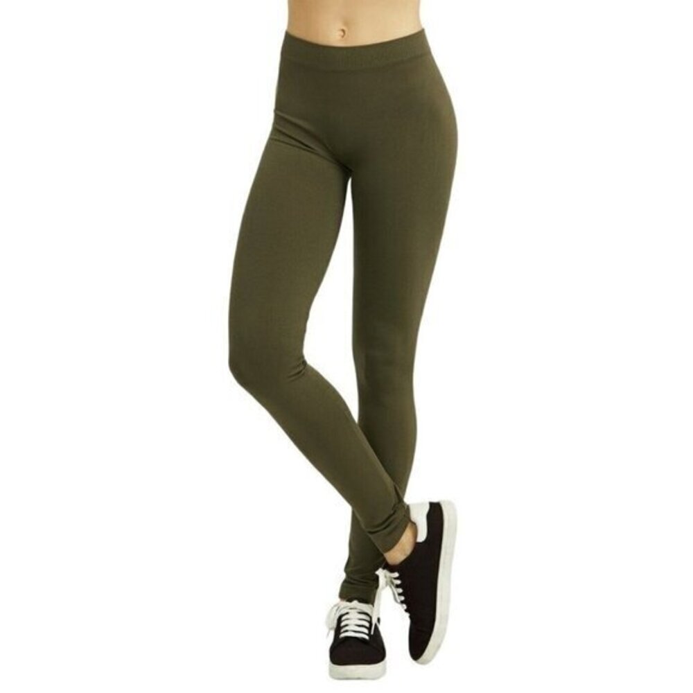 Sofra Women's‎ Leggings Full-Length Polyester Yoga Fitness olive One Size